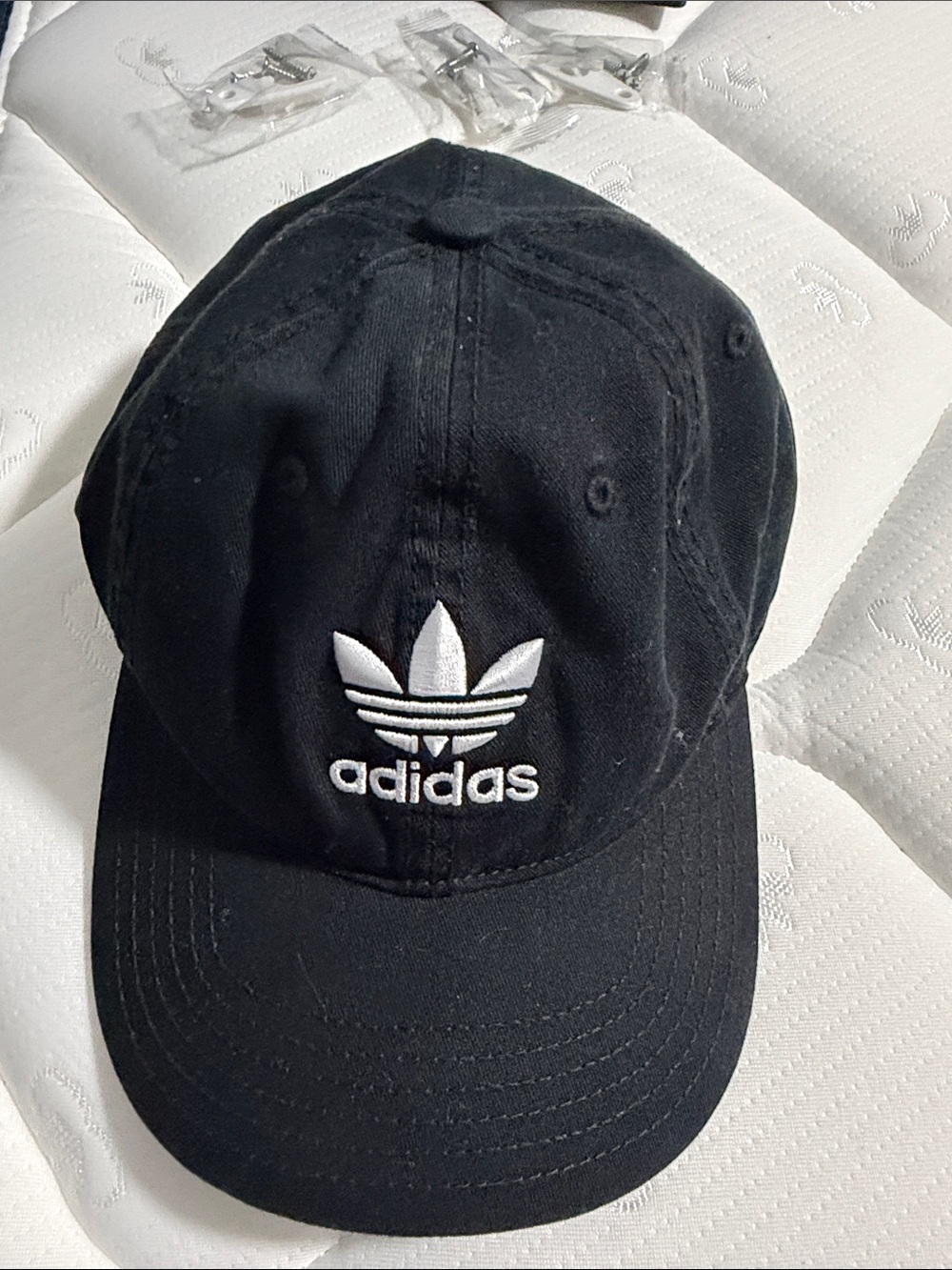 adidas Black Cap with White Trefoil Logo - Men's Casual Hat